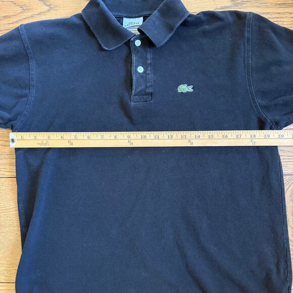 Lacoste Black Polo Shirt Men’s Size 5 Medium Classic Fit Crocodile Logo Preppy - Picture 9 of 10